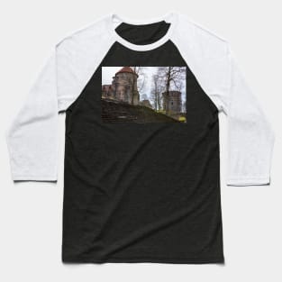 Ruins and wide stairs of medieval castle in Cesis, Latvia Baseball T-Shirt